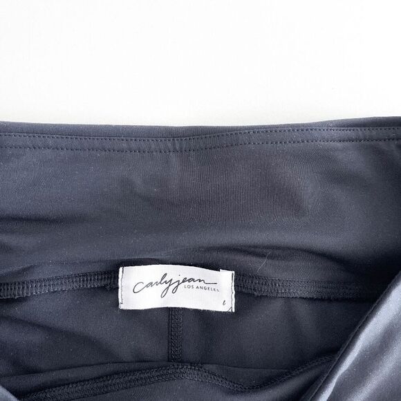 NWOT Carly Jean Los Angeles Womens Mid-Rise Split hole Legging Black Large - Picture 8 of 11